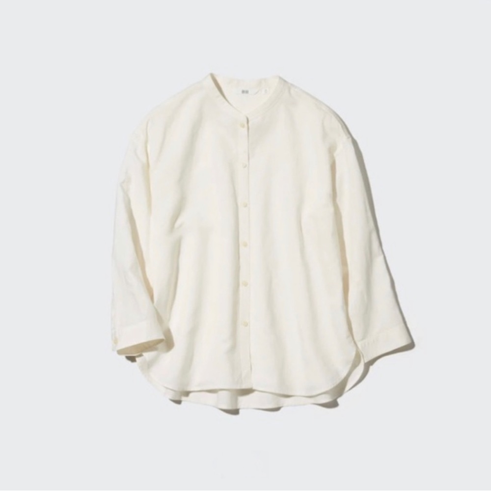 Uniqlo linen 3/4 sleeve top